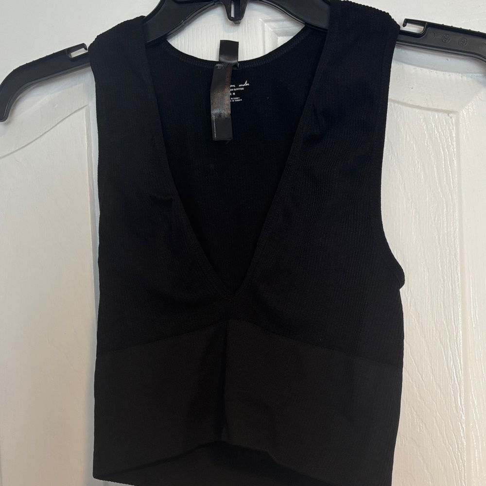 Urban Outfitters Black V-Neck Crop Top
